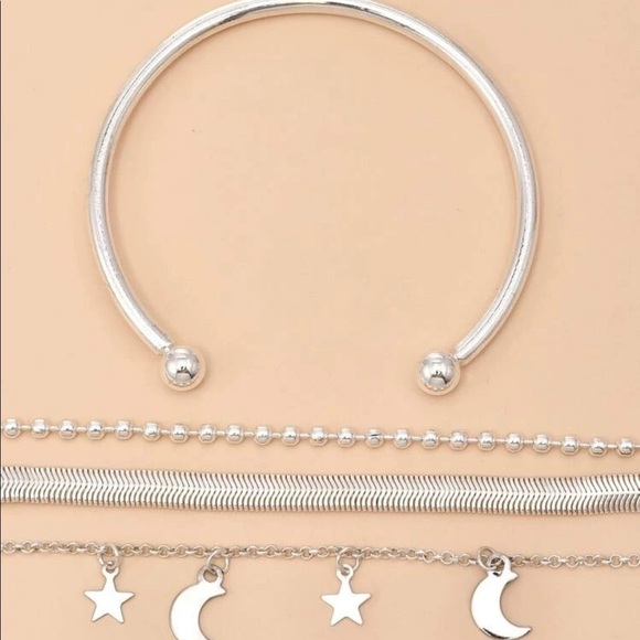 Silver Moon And Star Four Piece Bracelet Set - Picture 5 of 12